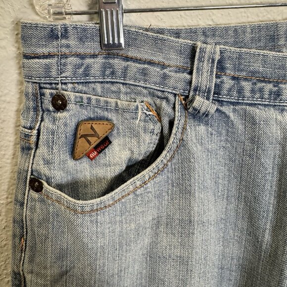 Y2K Nu Wear Rap Hip Hop Skater Baggy Wide Leg Denim Jeans Size 34x29.5 Men READ* - Picture 4 of 12